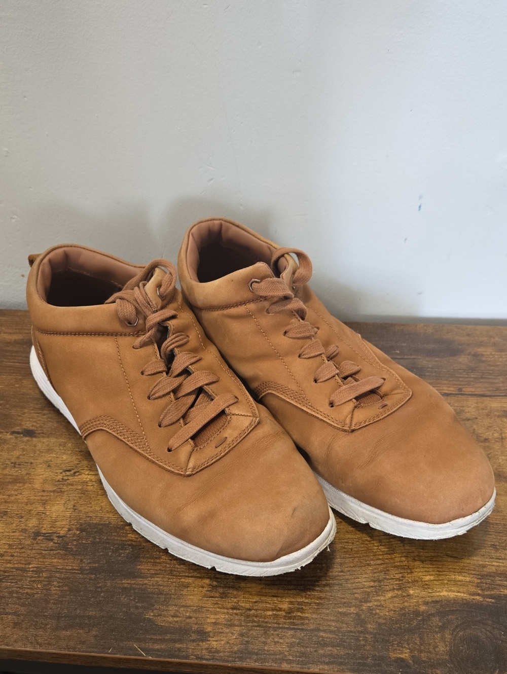 Timberland Men's Tan Suede-Look Lace-Up Sneakers